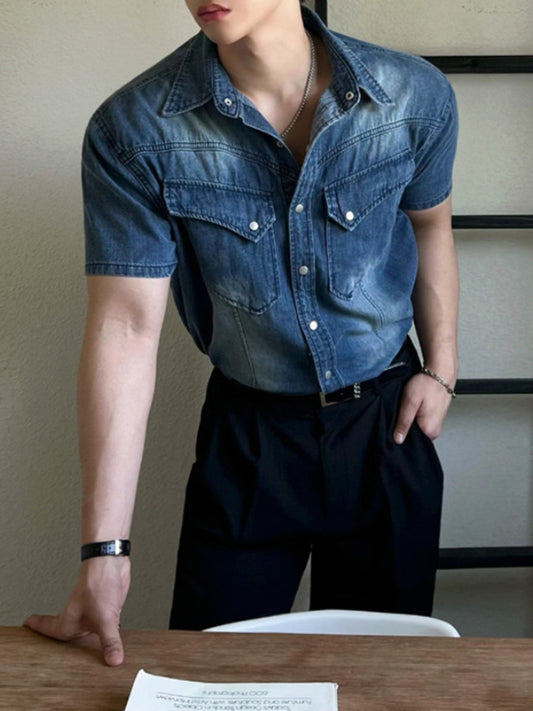 Vintage Loose Casual Washed Denim Shirt