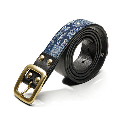 Work Print Pin Buckle Vintage Belt
