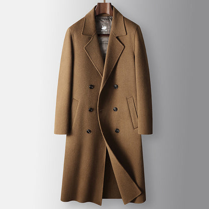 Long Thermal Lined Double-Sided Wool Overcoat