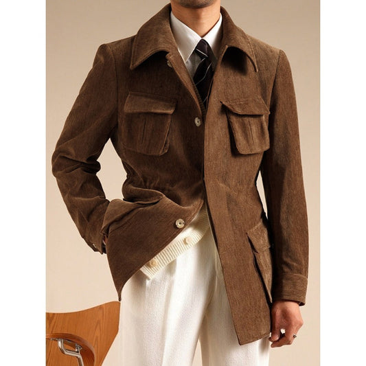 Chenille Plain Safari Jacket