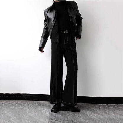 Men's Loose Line Nine-point Casual Trousers with Slight Boot
