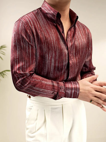 Striped Non-iron Thin Single-breasted Shirt