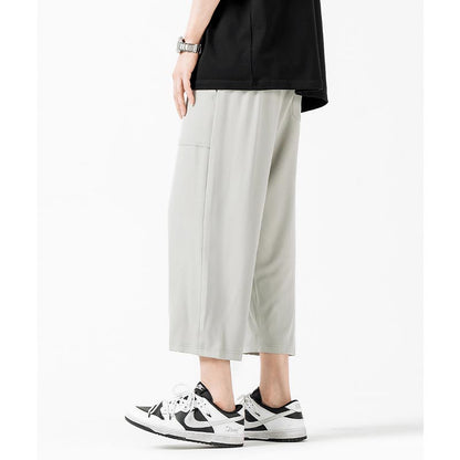 Summer Ice Silk Thin Loose Straight Casual Pants