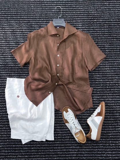 100% Linen Breathable Casual Thin Casual Business Shirt