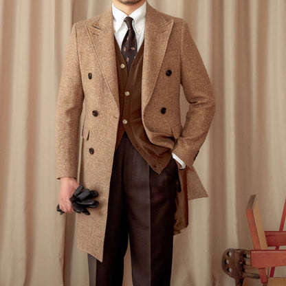 Wool-Silk Blend Tweed Coat