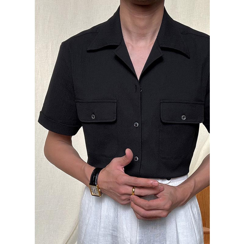 Cuban Collar Thin Loose Business Casual Shirt