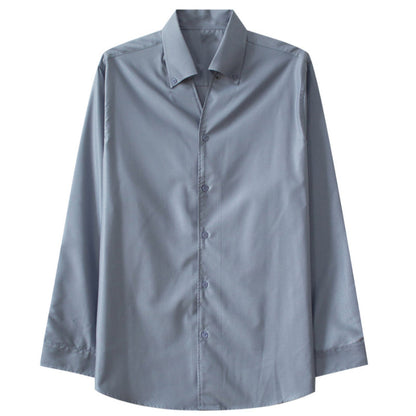 Slim Fit Solid Color Pointed Collar Shirt
