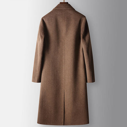 Long Thermal Lined Double-Sided Wool Overcoat