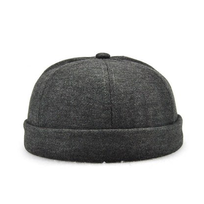 Brimless Solid Color Cuffed Hat
