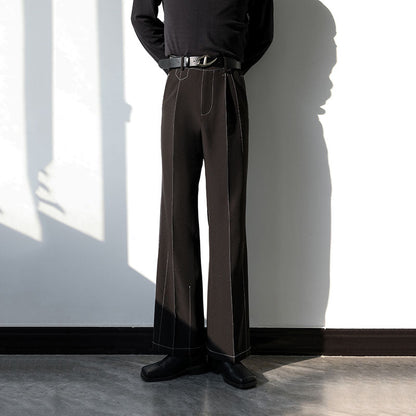 Men's Loose Line Nine-point Casual Trousers with Slight Boot