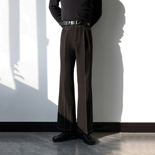 Men's Loose Line Nine-point Casual Trousers with Slight Boot