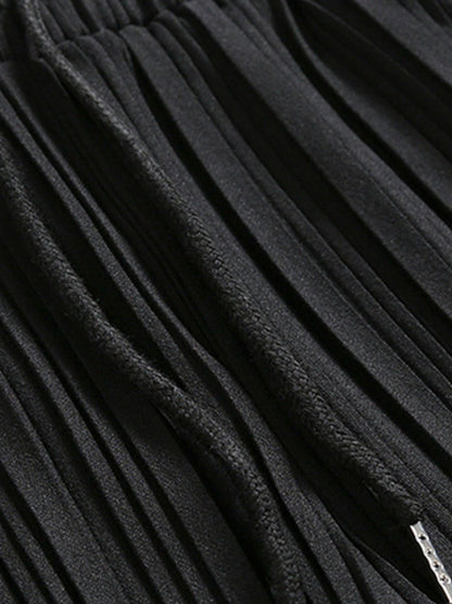 Ice Silk Loose Pleated Drape Wide-leg Pants
