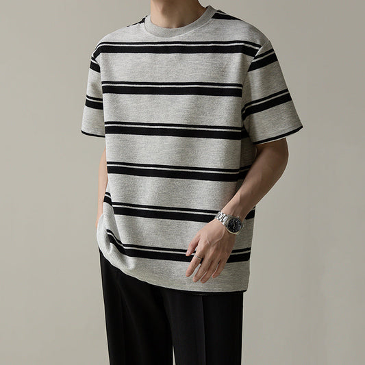 Striped Crew Neck Casual T-shirt