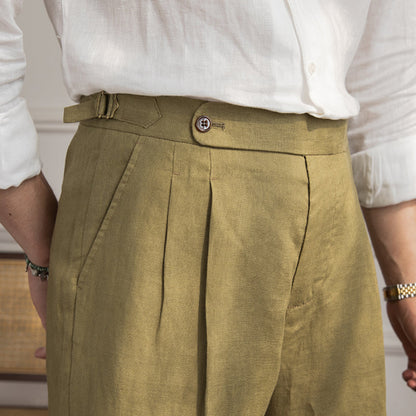 Italian 100% Linen Breathable Casual Shorts
