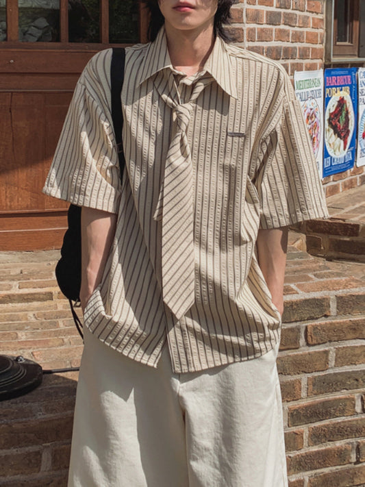 Japanese Striped Loose Casual Shirt