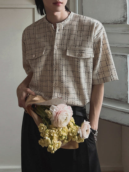 Loose Casual Striped Crew Neck Cardigan Shirt