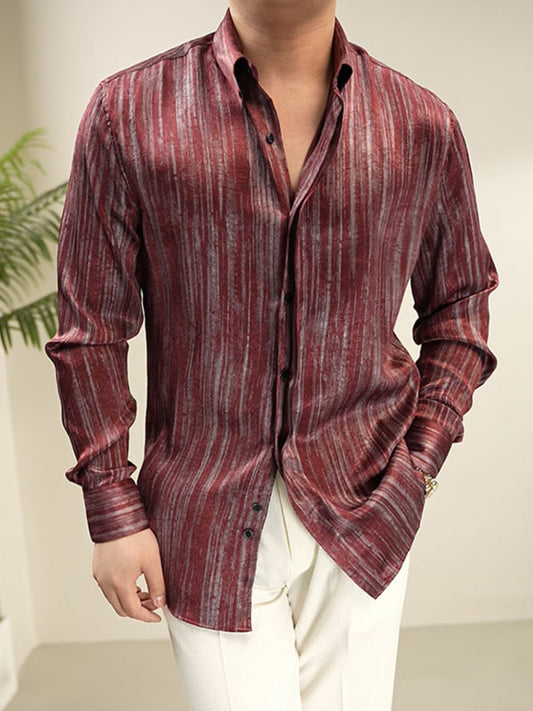 Striped Non-iron Thin Single-breasted Shirt