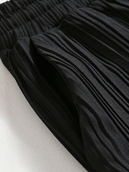 Ice Silk Loose Pleated Drape Wide-leg Pants