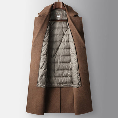 Long Thermal Lined Double-Sided Wool Overcoat