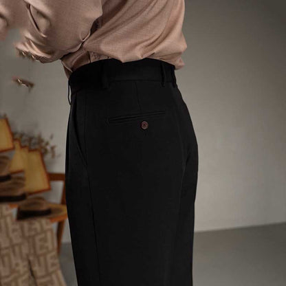 High Waist Straight No Ironing Wide Leg Trousers