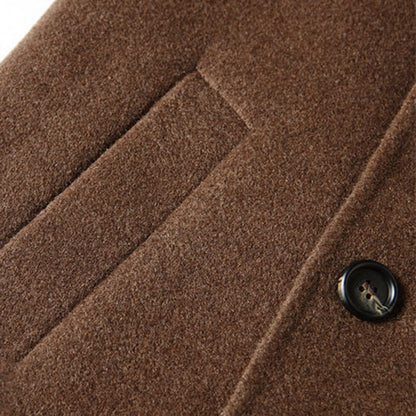 Long Thermal Lined Double-Sided Wool Overcoat