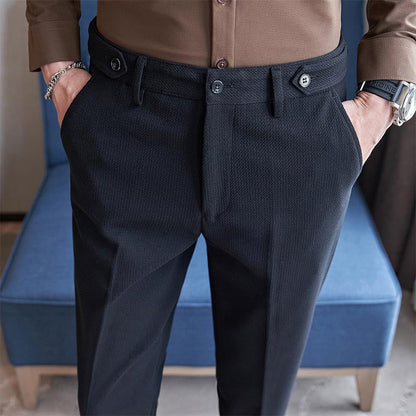 Men's Slim Business Straight Leg Casual Suit Pants