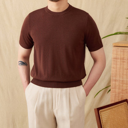 Lyocell Breathable Casual Round Neck T-shirt