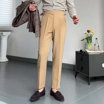 Drape High Waist Straight Vintage Trousers