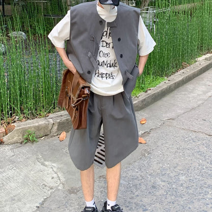 Irregular Loose Shorts Vest Suit