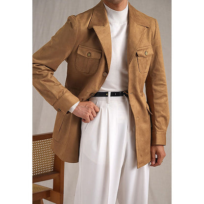 Italian Retro Hunting Suede Commuter Jacket