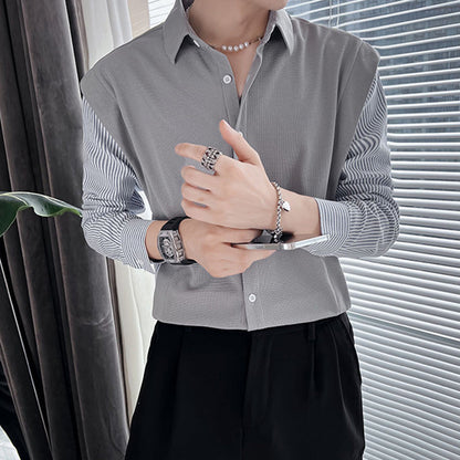 Men's Casual Loose Striped Shirt Sweater Vest Cardigan Jacket