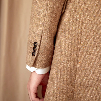 Wool-Silk Blend Tweed Coat