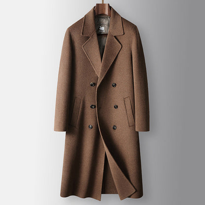 Long Thermal Lined Double-Sided Wool Overcoat