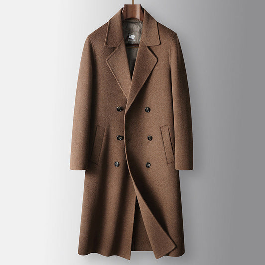Long Thermal Lined Double-Sided Wool Overcoat
