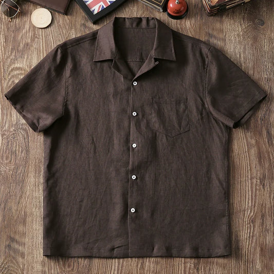 Breathable Loose Cuban Collar Linen Casual Shirt