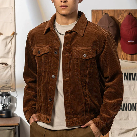 Men's Corduroy Lapel Warm Work Jacket
