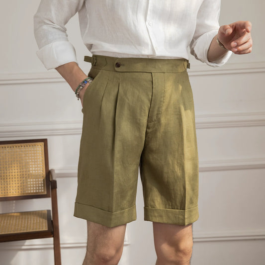 Italian 100% Linen Breathable Casual Shorts