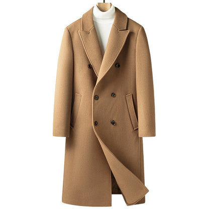 Double Breasted Knee-Length Wool Coat