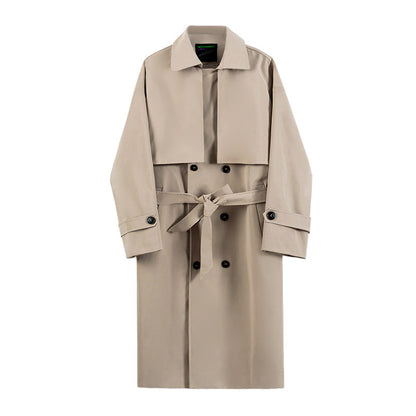 Loose Double-breasted Over-the-knee Coat