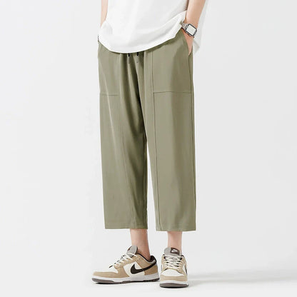 Summer Ice Silk Thin Loose Straight Casual Pants