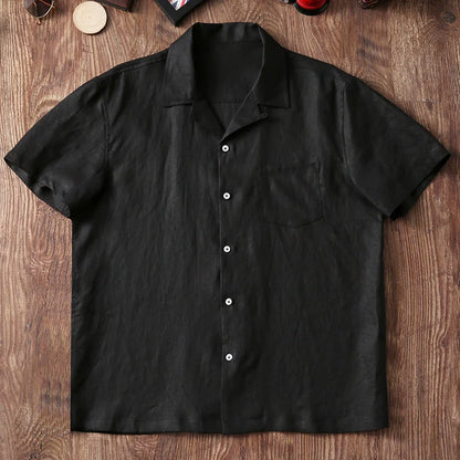 Breathable Loose Cuban Collar Linen Casual Shirt