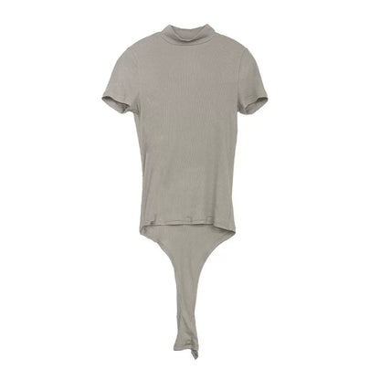 Half-sleeved Ribbed Modern Dance Top