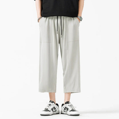 Summer Ice Silk Thin Loose Straight Casual Pants