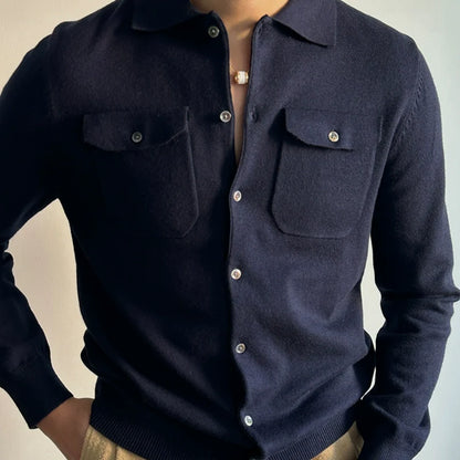 Lapel Knitted Loose Wool Cardigan