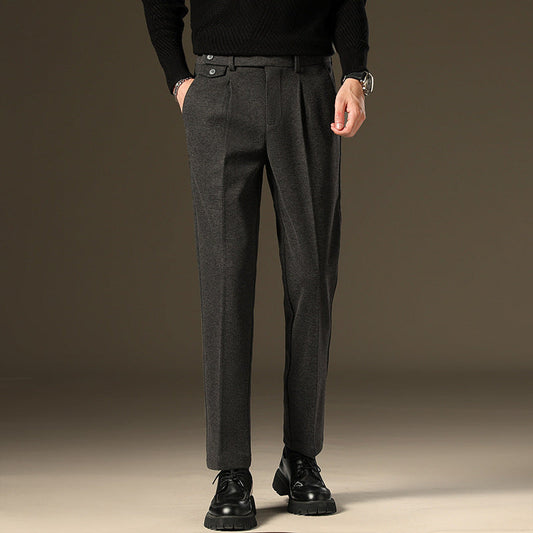 Slim Fit Woolen Stretch Warm Trousers
