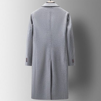 Double Breasted Knee-Length Wool Coat