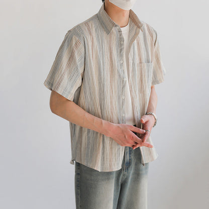 Loose Striped Floral Shirt