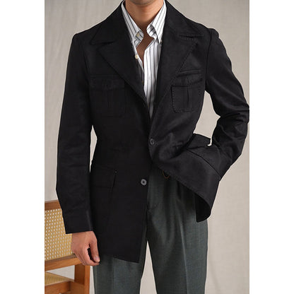 Italian Retro Hunting Suede Commuter Jacket