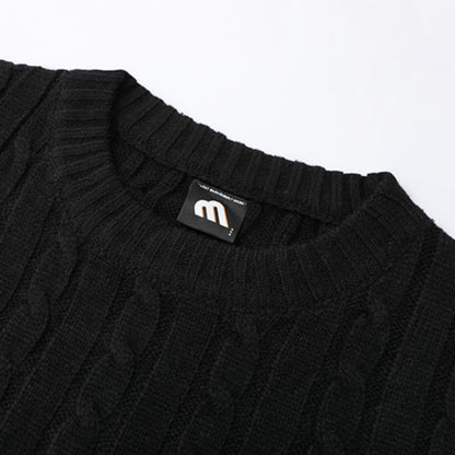 Round Neck Twist Pullover Warm Loose Sweater