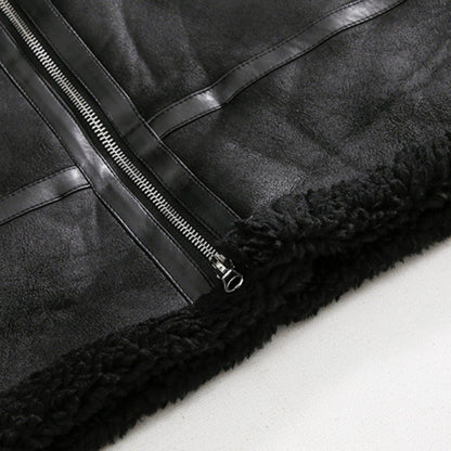 Loose-fitting Sherpa Suede Jacket